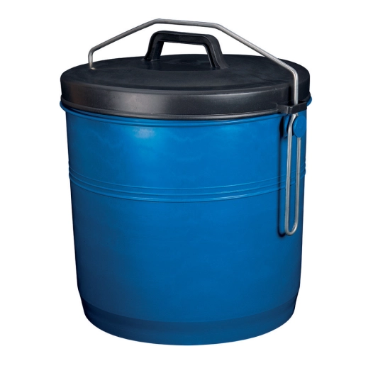 Poubelle Etrier Bleue Couvercle Noir 16L