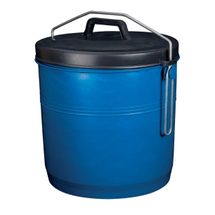 Poubelle Etrier Bleue Couvercle Noir 16L