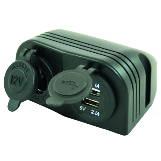 Socle 12 Volts + 2 Prises Usb En Saillie