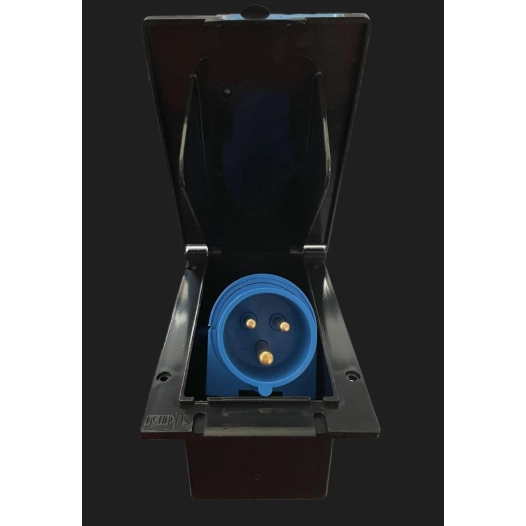 Socle Mâle Encastrable À Fiche Orientable Boitier Étanche Cee17 Noir