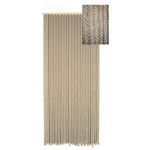 Rideau portière en corde de coton tressé écru 90x200 - MOREL