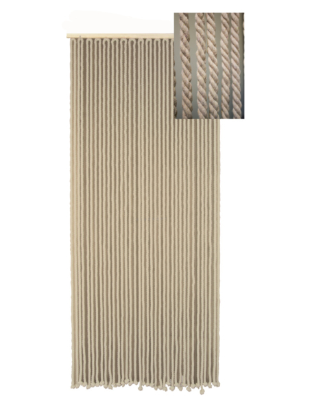 Rideau portière en corde de coton tressé écru 90x200 - MOREL