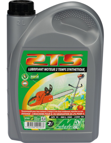 Lubrifiant huile moteur 2 temps synthétique bidon 2 litres - MINERVA OIL
