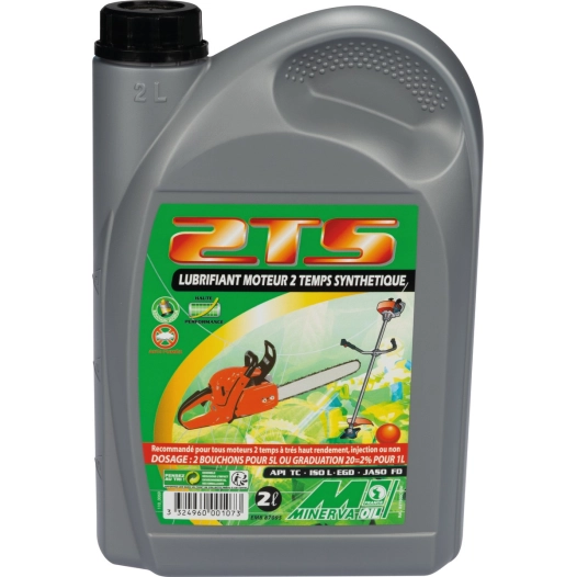 Lubrifiant huile moteur 2 temps synthétique bidon 2 litres - MINERVA OIL