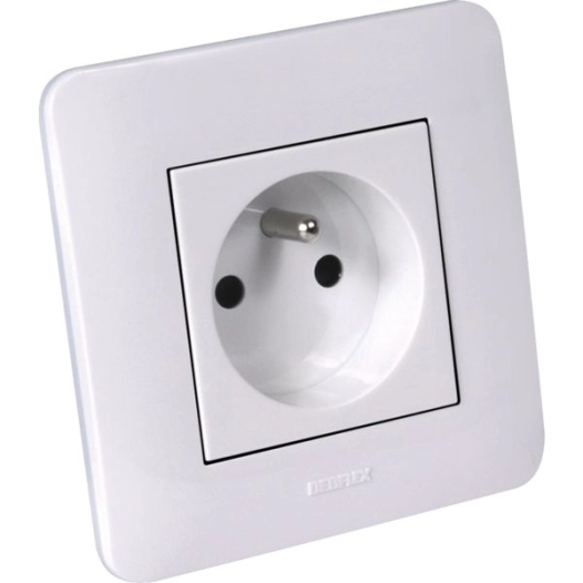 Prise 2P+T 16 A blanc brillant - DEBFLEX