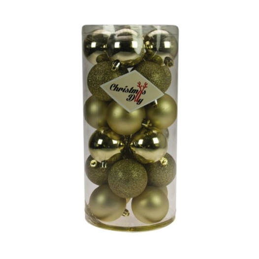 Tubos 24 Boules D6cm Or