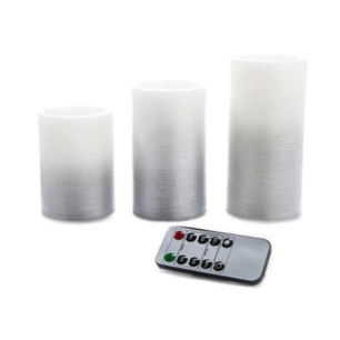 Coffret 3 Bougies Telecomande Argent Dégradé