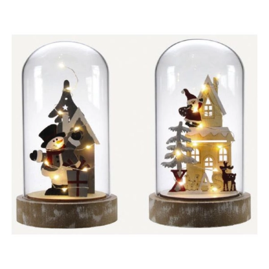 Cloche Verre Led Assortiments*Assortiments 6 Cloches Deco Bonhomme De Neige Et 6 Cloches Deco Père Noël