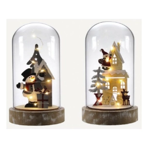 Cloche Verre Led Assortiments*Assortiments 6 Cloches Deco Bonhomme De Neige Et 6 Cloches Deco Père Noël