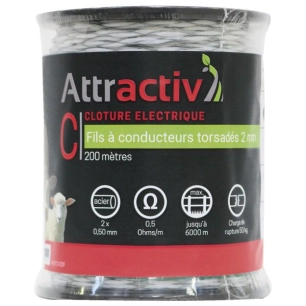 Fil À 2 Conducteurs Fezn Torsadés Ø 0,50 Mm, Bobine 200m