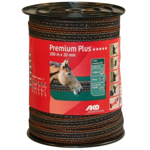 Ruban Premium Plus Orange/Brun 20 Mm 5 Conducteurs, Bobine 200 M