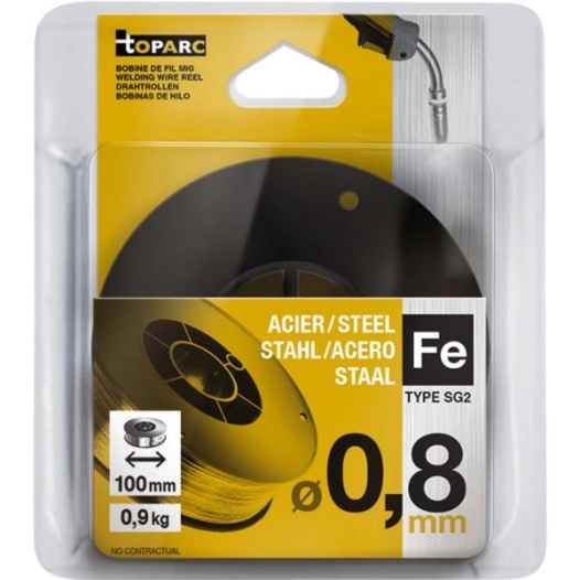 Fil Mag Acier Ø 0,8 Mm - Bobine Plastique S100 0,9 Kg - Er70s-6 / G3s I1