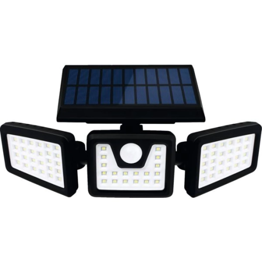 Spot Solaire 3 Tetes Avec Ir 800 Lumens
