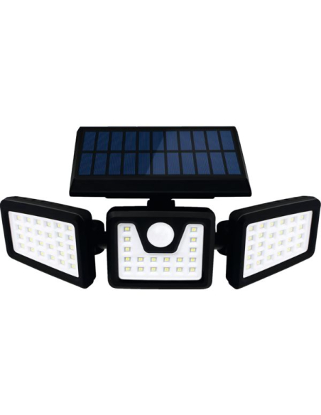 Spot Solaire 3 Tetes Avec Ir 800 Lumens