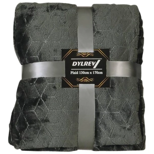 Plaid Polaire Jacquard 130x170 Cm Gris Anthracite