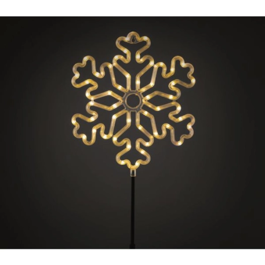 Flocon Lumineux Pour Jardin - Dim 56x25cm - 48 Leds Blanc Chaud - Time R 6h On / 18h Off -