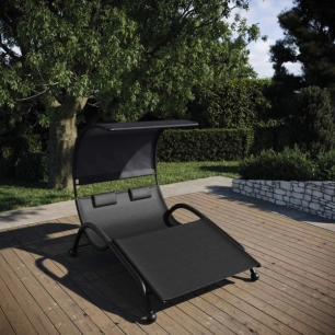 Transat Double Fixe Vega En Acier Et Taxaline Noir