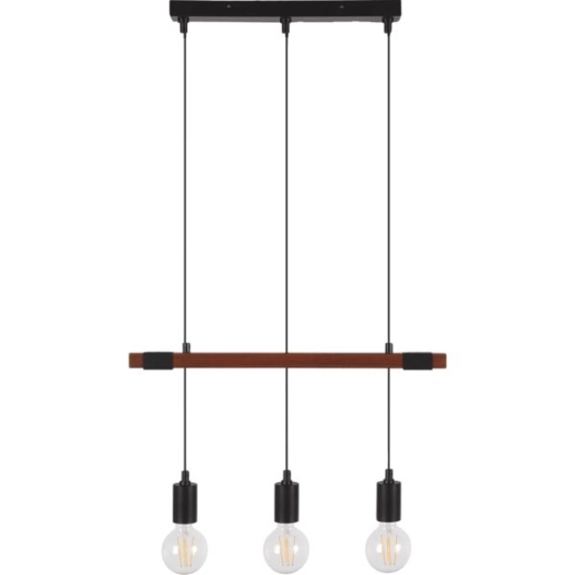 Suspension Lodge Bois Et Métal 3 Lampes