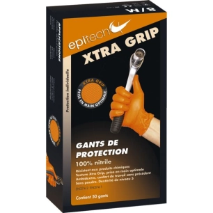 Gant De Protection 100 Pourcent Nitrile Xtra Grip - Boite Distrib. De 50 Gants - 8203/9 - 110565