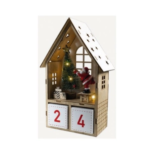 Calendrier De Lavent Led3v - L:15cm X I:8cm X H:23,5cm - 3 Led Blanc Chaud