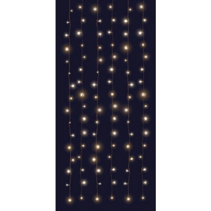 Rideau Brillant Led Opaque - 2mx2m12v - L:2m X H:2m - 96 Super Brilla Nte Led Blanc Chaud