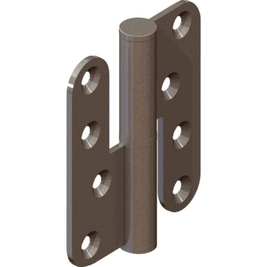 Paumelle - Bouts Ronds Noeud Plat Ø16 - Bague Inox Gauche - 100x86 - Inox Brosse