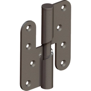 Paumelle Helicoïdale - Bouts Ronds - Noeud Plat Ø16 Bague Inox - Gau Che 100x86