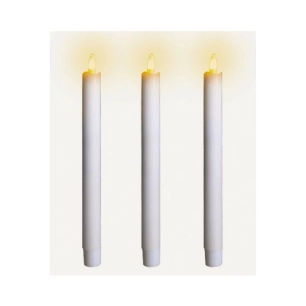 Lot De 3 Bougies De Cire Led Lot De 3 Bougieschaque Bougie: 3v - Dia. 2cm X H:25cm - 1 Led Blanc Chaud