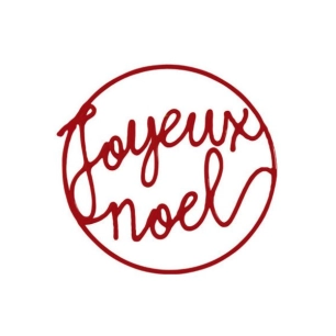 Motif Joyeux Noel 2d - 40cmdia. 40cm - Thermoplastique Rouge