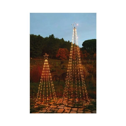 Sapin Micro Led - 1,8m31v - Dia.70cm X H:180cm - 220 Micro Led (blanc Chaud / Blanc Pur) - Animée 10 Fonctions Mémoire - Câble A