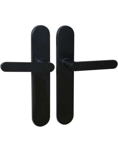 Ensemble Poignée Porte Meudon Bcc Noir Aluminium