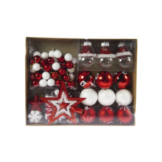 Set Décorations Sapin Rouge - 71 Pièces
