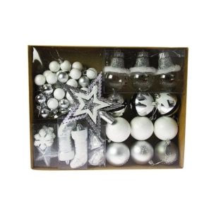 Set Décorations Sapin Argent - 71 Pièces