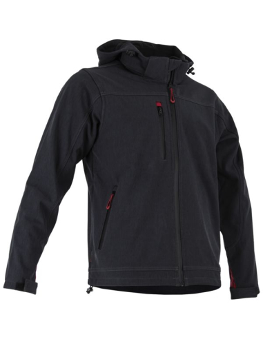 Treillis Blouson Polaire Softshell 3 Couches Gris/Rouge T.3 - 2187-3