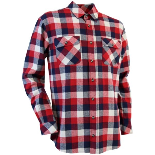 Chemise Pocker Ml 100% Coton Flanelle Carreau Rouge 190g/M2 - Taille 7