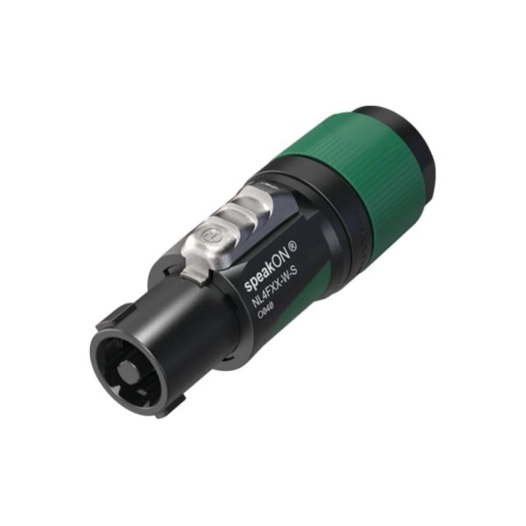neutrik - 4 pole speakon cable connector, screw terminal assembly, chuck type strain relief for cable diameters 6 to 12 mm