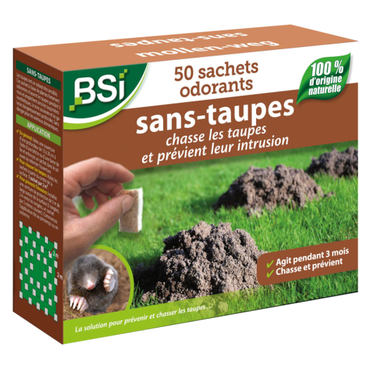 Répulsif Sans Taupes Odorants Boite de 50 sachets