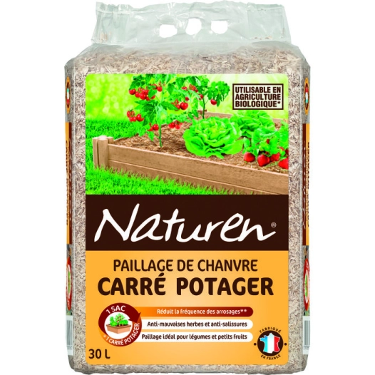 Paillage de chanvre carré potager 30 litres - NATUREN