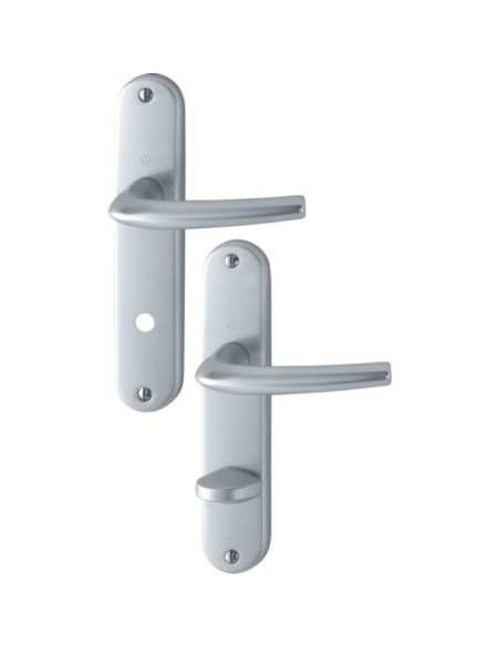 Ensemble à condamnation alu sur plaques courtes san diego entraxe 165 coloris f1 argent - hoppe