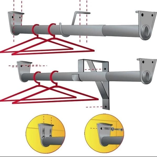 Barre de penderie de 40 à 72 cm coloris blanc - MOTTEZ