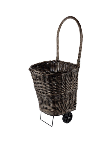 Chariot à Bois en Osier Robuste pour Cheminée - PVM