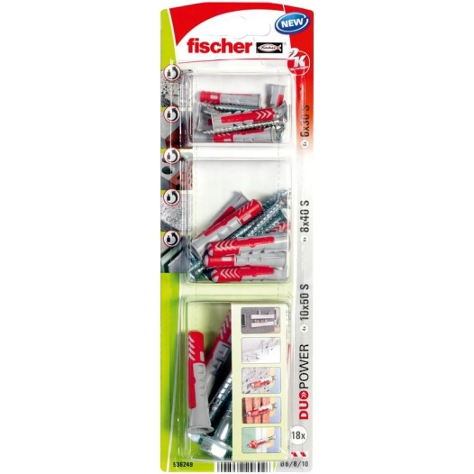 Cheville Duopower + vis blister de 3 assorties - FISCHER