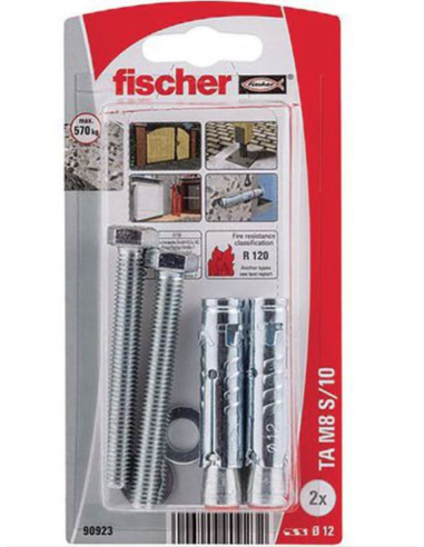 Cheville Lourde Ta M 8mm - 2 pièces - Fischer