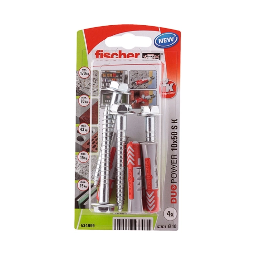 2 Chevilles + tirefonds Duopower 12x60 - Fischer