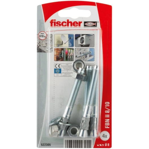 Goujon d'ancrage 8x70mm - 4 pièces - Fischer