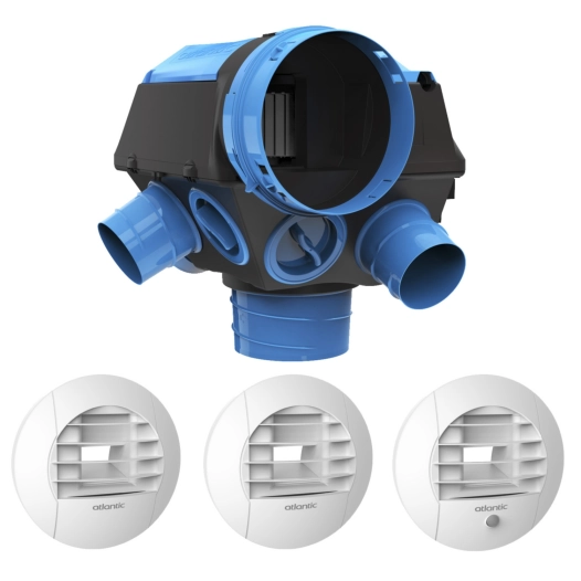 Kit vmc hygrocosy 2 hygroreglable 412320 basse consommation t3-t7 à piles - atlantic