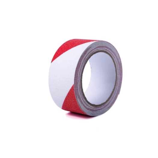 bande antidérapante 5cm x 5m - rouge/blanc