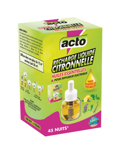 Recharge Citronnelle Acto Répulsif naturel anti-moustiques - Acto