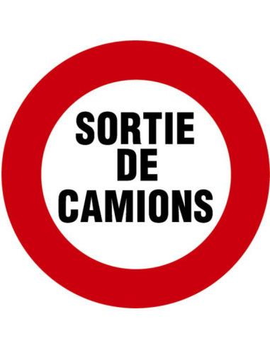 Disque de signalisation diamêtre 300mm - attention sortie de camion - NOVAP