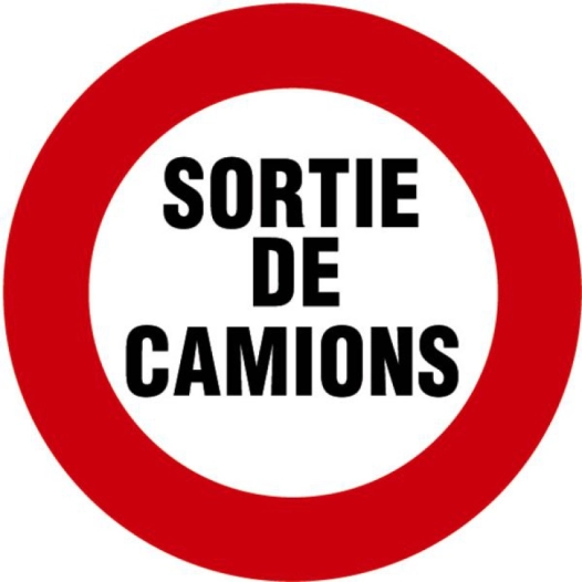 Disque de signalisation diamêtre 300mm - attention sortie de camion - NOVAP